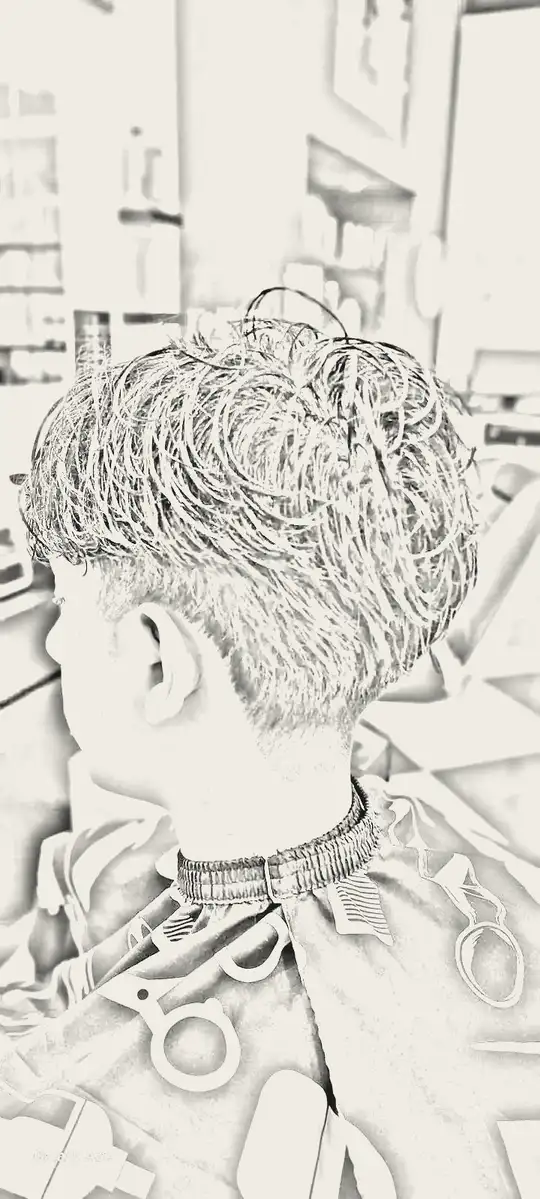 Sketch of the reference: a taper with a curly top